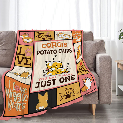 Corgi Blanket Cute Corgi Decor Throw Blanket Super Warm Soft Plush Lightweight Fleece Flannel Winter Dog Blanket Corgi Gifts for Corgi Lovers Girls Boys Baby Kids Women for Couch Sofa Bedding 40"X50"
