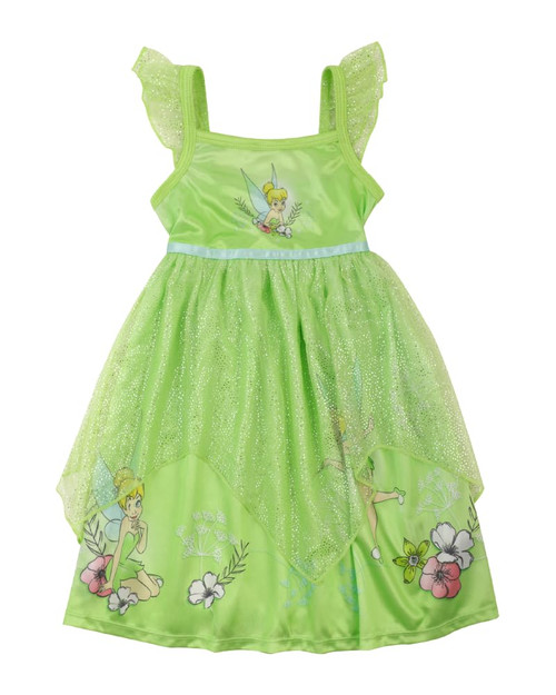 Disney Girls' Tinker Bell Fantasy Gown Nightgown, TINKERBELL, 6