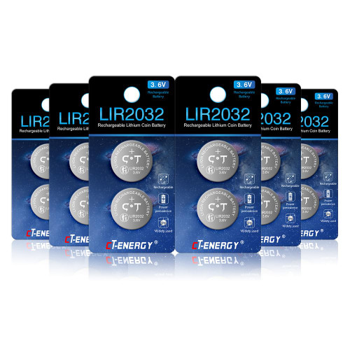 CT-ENERGY 2032 Battery Rechargeable 12 Pack 3.6V Rechargeable CR2032 Lithium Ion Batteries