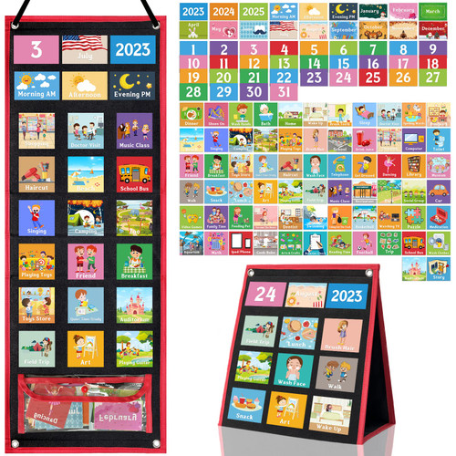 Visual Schedule for Kids Chore Chart with 140 Visual Behavior Schedule Cards for Preschool Home School Autism Learning Materials
