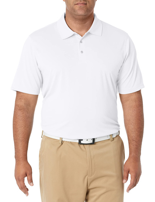 Amazon Essentials Men's Regular-Fit Quick-Dry Golf Polo Shirt (Available in Big & Tall), White, 4X-Large Big Tall