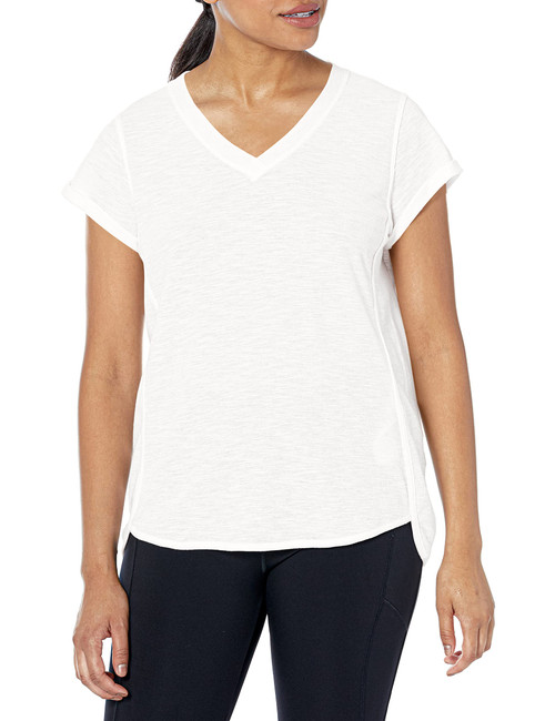 Calvin Klein Performance Women's Rolled Cuff Short Sleeve TEE, White, XXL