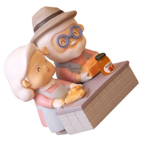 Housoutil 1 Set couple ornaments wedding gifts for the couples wedding cake toppers husband and wife wedding statue couple miniature couple statute Synthetic resin elderly toy room Christmas