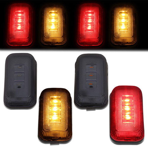 4Pc Trailer Dually Bed Fender LED Side Marker Light Compatible with Chevy Silverado/GMC Sierra 2500 3500HD 15-19 Smoked