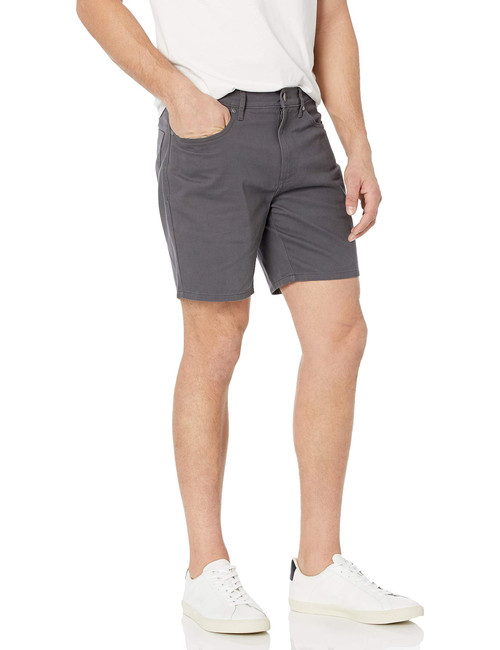 Amazon Essentials Men's Straight-Fit 9" Inseam Stretch 5-Pocket Short, Dark Grey, 29