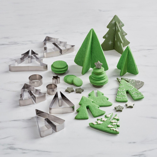 Sur La Table 3D Tree Farm Cookie Cutter Set, Stainless Steel