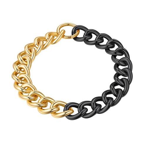 GOLDCHIC JEWELRY Women's Gold Chunky Choker Short Necklace, 16 inches Black Collar Chains Necklaces for Hip Hop Rapper, 23mm width GOLDCHIC JEWELRY Women's Gold Chunky Choker Short Necklace, 16 inches Black Collar Chains Necklaces for Hip Hop Rapper, 23mm width