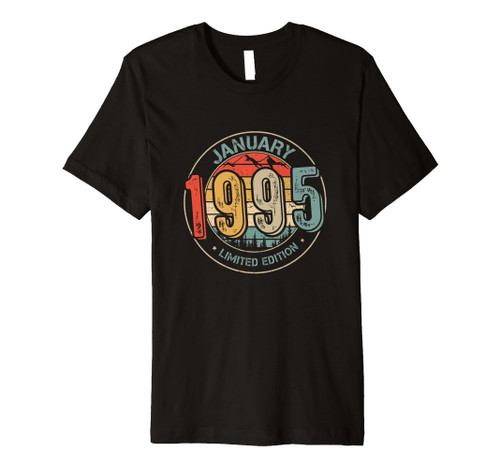 29 Years Old Vintage Since January 1995 29th Birthday Decor Premium T-Shirt