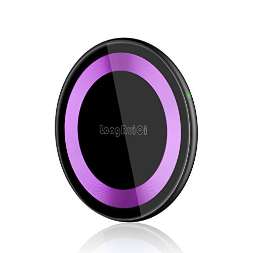 Wireless Charger for iPhoneX, Qi Certified 10W Fast Wireless Charger Charging Pad Stand(No AC Adapter) for Galaxy S9/S9+ Note 8/5 S8/S8+, Standard Qi Charger for iPhoneX/8/8+ (Rose Red)