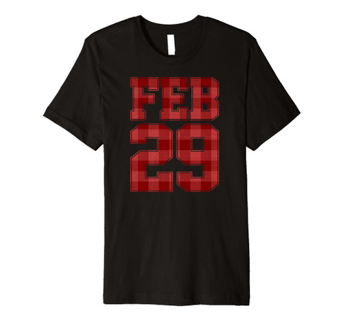 Red Plaid Style Feb February 29 Leap Year Birthday Premium T-Shirt
