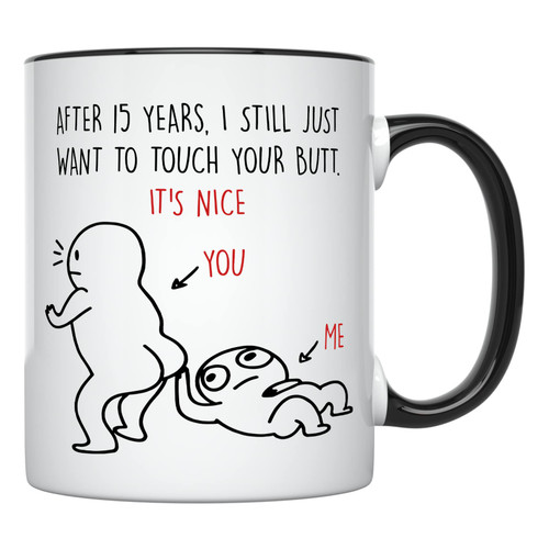 YouNique 15 Year Anniversary Mug for Him and Her, 11 Ounces, 15th Anniversary Cup, 15th Wedding Anniversary Mug for Men and Women, 15 Year Anniversary Coffee Cup (Black Handle) YouNique 15 Year Anniversary Mug for Him and Her, 11 Ounces, 15th Anniversary Cup, 15th Wedding Anniversary Mug for Men and Women, 15 Year Anniversary Coffee Cup (Black Handle)