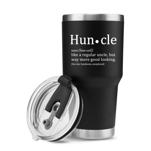Huncle Like A Regular Uncle But Way More Good Looking Best Funny Uncle Gifts From Niece Nephew Brother Fathers Day Birthday Retirement Vacuum Insulated Tumbler 30 oz Stainless Steel Drinkware