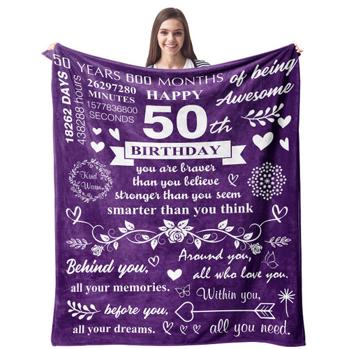 CUJUYO 50th Birthday Gifts for Women Blanket,Happy 50th Birthday Decorations Women Throw Blanket 60"x50",1973 Birthday Gifts for Women Blankets Throws,50 Year Old Gifts Ideas,Cheers to 50 Years Gifts CUJUYO 50th Birthday Gifts for Women Blanket,Happy 50th Birthday Decorations Women Throw Blanket 60"x50",1973 Birthday Gifts for Women Blankets Throws,50 Year Old Gifts Ideas,Cheers to 50 Years Gifts