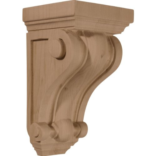 Ekena Millwork CORW04X04X07DERW 4-Inch W x 4-Inch D x 7 1/2-Inch H Devon Traditional Wood Corbel, Rubberwood