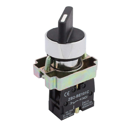 Uxcell a14112200ux0184 XB2-BD21 NO SPST 2 Positions Maintained Rotary Select Selector Switch 600V 10A