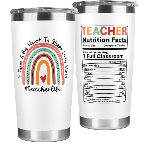 Teacher Gifts for Women - Cool Gifts for Teachers Women - Teacher Appreciation Gifts for Women - Teacher Gift Ideas - Teacher Birthday Gifts, Teacher Christmas Gifts for Women - 20 Oz White Tumbler Teacher Gifts for Women - Cool Gifts for Teachers Women - Teacher Appreciation Gifts for Women - Teacher Gift Ideas - Teacher Birthday Gifts, Teacher Christmas Gifts for Women - 20 Oz White Tumbler