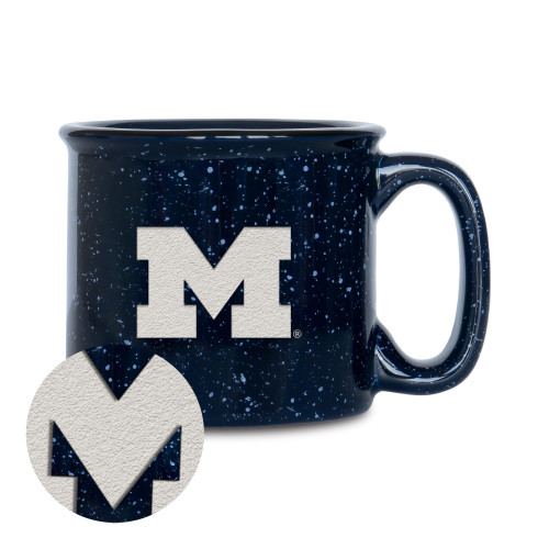 Rico Industries NCAA Michigan Wolverines 15 oz Speckle Camper Coffee Mug, Deep Laser Engraved Logo, Ceramic Camping Mug, Speckle Glaze Rico Industries NCAA Michigan Wolverines 15 oz Speckle Camper Coffee Mug, Deep Laser Engraved Logo, Ceramic Camping Mug, Speckle Glaze