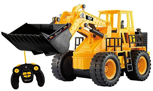Top Race TR-113 5 Channel Full Functional Front Loader, Electric RC Remote Control Construction Tractor with Lights & Sounds