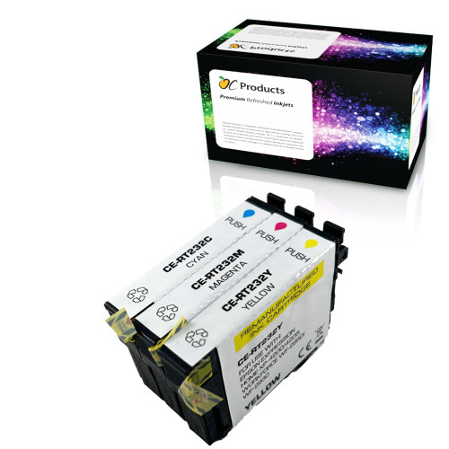 OCProducts Remanufactured Ink Cartridge Replacement 3 Pack for Epson 232 for Workforce WF-2930 WF-2950 Expression Home XP-4200 XP-4205
