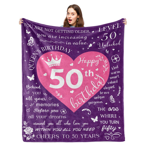 Pezolen 50th Birthday Gifts for Women, Gifts for 50 Year Old Woman, 50th Birthday Decorations Women, 50 Years Old Gift Funny, 1973 Birthday Gift for Lady/Her, 50th Bday Gift Ideas Blanket 50"x60" Pezolen 50th Birthday Gifts for Women, Gifts for 50 Year Old Woman, 50th Birthday Decorations Women, 50 Years Old Gift Funny, 1973 Birthday Gift for Lady/Her, 50th Bday Gift Ideas Blanket 50"x60"