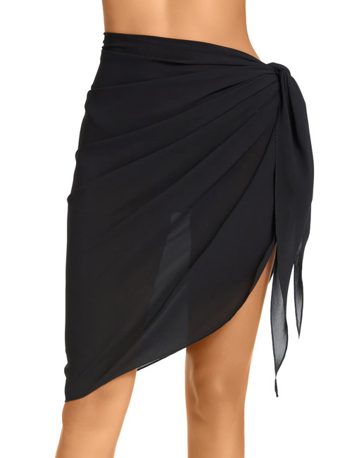 Lecieldusoir Women's Sarong Coverups Black Bathing Suit Wrap Skirt Long Swimsuit Beach Wraps Sheer Swim Cover Ups