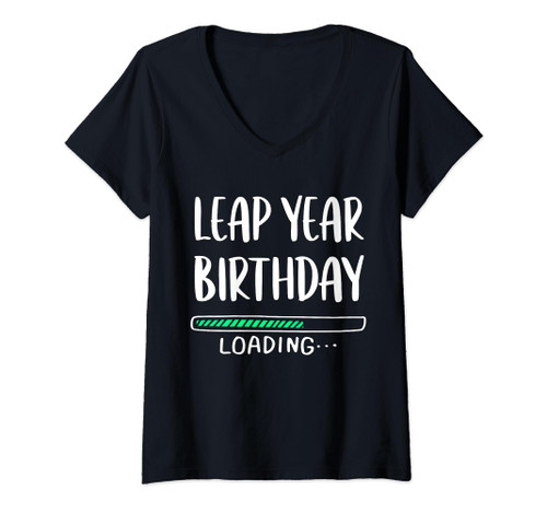 February 29 Leap Year Loading Feb 29 Leap Day Birthday V-Neck T-Shirt