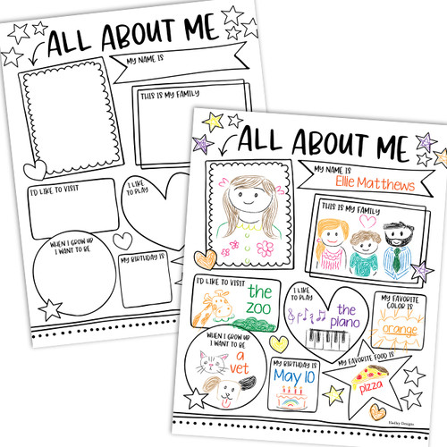 20 Read All About Me Posters For Elementary School Posters - All About Me Posters Elementary School Supplies For Teachers For Classroom, Star Student Posters Elementary Classroom Supplies
