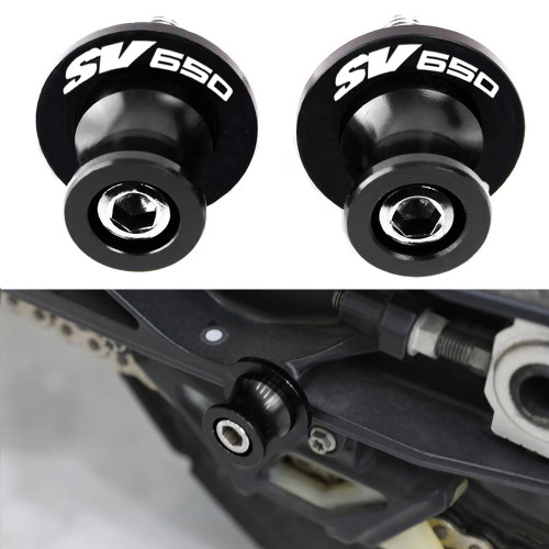 2pcs M8*1.5 Motorcycle Swing Arm Sliders Spools Fit with S-uzuki SV650 SV 650 SV650X SV650S V-strom DL650 DL1000 (Black)