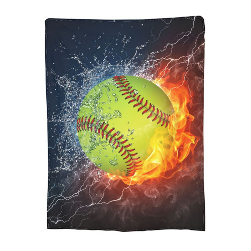 Sherpa Throw Blanket Fire Softball Fluffy Soft Cozy Fleece Plush Throw Blankets for Couch Sofa Home Bedding Decorations 50"x60" Sherpa Throw Blanket Fire Softball Fluffy Soft Cozy Fleece Plush Throw Blankets for Couch Sofa Home Bedding Decorations 50"x60"