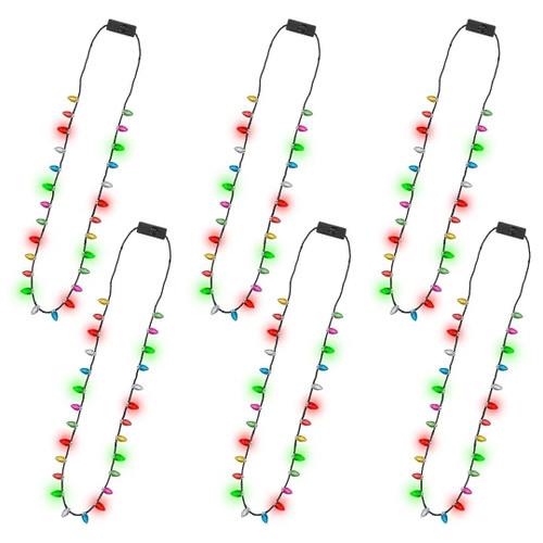 Christmas Necklace Party Favors, 6Pcs Light Up Christmas Necklace, Glow Christmas Bulb Necklaces, 3 Modes Colorful Lights Christmas Party Favors, Christmas Ugly Xmas New Year Party Favors Accessories Christmas Necklace Party Favors, 6Pcs Light Up Christmas Necklace, Glow Christmas Bulb Necklaces, 3 Modes Colorful Lights Christmas Party Favors, Christmas Ugly Xmas New Year Party Favors Accessories