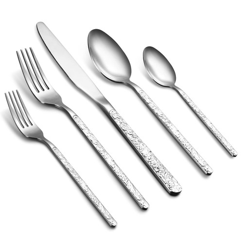 Cibeat Silverware Set, 30 Piece Premium Stainless Steel Flatware Set, Cutlery Set for Home Kitchen Hotel Restaurant, Service for 6 Tableware Include Knife/Fork/Spoon, Mirror Polished & Dishwasher Safe Cibeat Silverware Set, 30 Piece Premium Stainless Steel Flatware Set, Cutlery Set for Home Kitchen Hotel Restaurant, Service for 6 Tableware Include Knife/Fork/Spoon, Mirror Polished & Dishwasher Safe