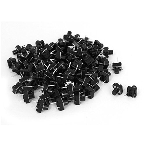Uxcell a15062500ux0255 Dip 2 Pin Momentary Push Button Tactile Tact Switches, 6 mm x 6 mm x 7 mm