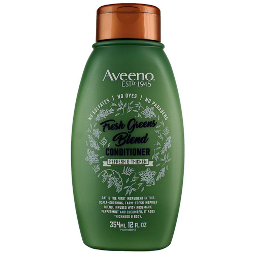 Aveeno Conditioner Fresh Greens Blend 12 Ounce (Thicken) (354ml) (3 Pack)