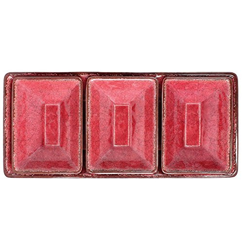 Le Cadeaux Antiqua 4 Piece Dip or Appetizer Set, Red
