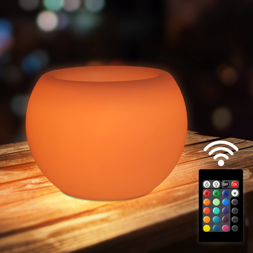 ABNEON Led Night Light, Potted Lamp with Remote Control, 16 RGB Colors Changing & Dimmable Mood Lamp, USB Rechargeable Beside Table Desk Lamp as Potted Plant Decoration for Garden Home Decor