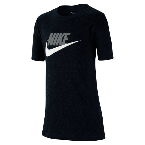 Nike Boy's NSW Futura Icon Tee (Little Kids/Big Kids) Black/Light Smoke Grey LG (14-16 Big Kid)