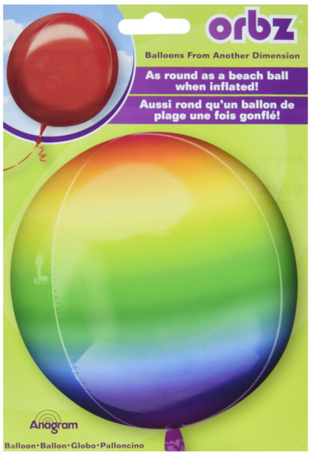 Anagram International Rainbow Orbz Balloon Pack, 16", Multicolor