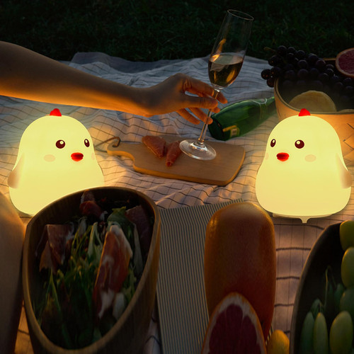 Smalibal Night Light for Kids, Cartoon Chick Octopus Nursery Night Lights, USB Rechargeable, Silicone Nursery Light, Cute Lamp Baby Night Light, Dimmable Night Light for Baby, Children, Toddlers A