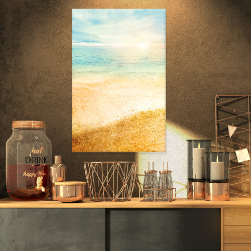 Designart PT11623-16-32 Summer Beach View with Fine Gold Sand Modern Seascape Canvas Artwork, 16 x 32 in, Beige Designart PT11623-16-32 Summer Beach View with Fine Gold Sand Modern Seascape Canvas Artwork, 16 x 32 in, Beige