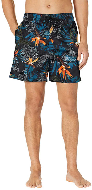 Kanu Surf Men's Infinite Swim Trunks (Regular & Extended Sizes), Paradise Black, Medium