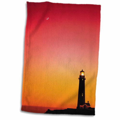 3dRose Florene Sunset - Lighthouse Tropic Sunset - Towels (twl-33216-1)