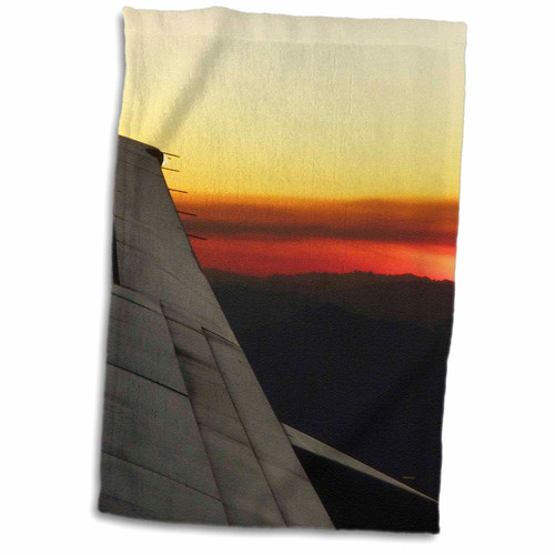 3dRose Florene Sunsets - Silver Plane with Orange Yellow Sunset - Towels (twl-35027-1)