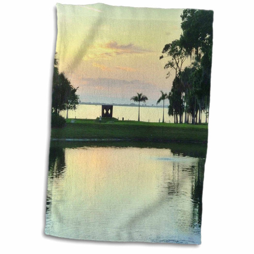 3dRose Florene Tropic Sunset - Peach Lavender Sarasota Sunset - Towels (twl-37260-1)