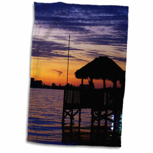 3dRose Florene Tropic Sunset - Purple Orange n Yellow Florida Sunset - Towels (twl-40824-1)