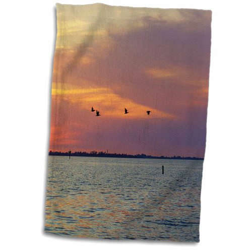 3dRose Florene Sunset - Violet n Peach River Sunset with Pelicans - Towels (twl-40829-1) 3dRose Florene Sunset - Violet n Peach River Sunset with Pelicans - Towels (twl-40829-1)
