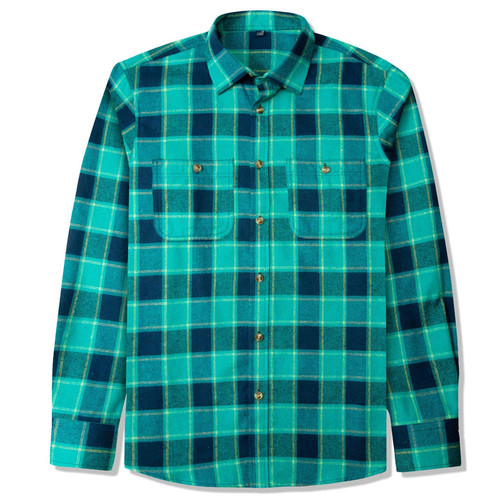 J.VER Men's Button Down Shirt Regular Fit Long Sleeve Plaid Flannel Casual Shirts Green XXL J.VER Men's Button Down Shirt Regular Fit Long Sleeve Plaid Flannel Casual Shirts Green XXL