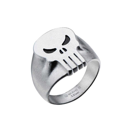 Marvel Comics Unisex Punisher Skull Stainless Steel Ring, Size 10