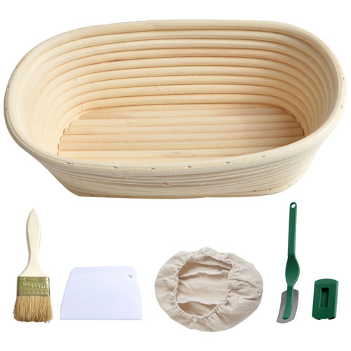 8.3" Bread Proofing Baskets, 5Pcs Sourdough Starter Kit Rectangle Sourdough Proving Basket Rattan Proofing Baskets for Bread Baking Supplies, Bakers Starter Gifts