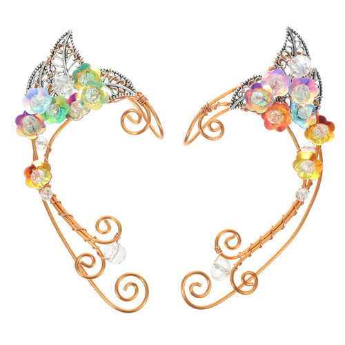 Holibanna 1 Pair Elf Ear Clip elf ear climber fairy jewelry ear cuffs non piercing gothic elves ear cuff flower earring cuff cartilage cuff earring Miss alloy perforation earrings Holibanna 1 Pair Elf Ear Clip elf ear climber fairy jewelry ear cuffs non piercing gothic elves ear cuff flower earring cuff cartilage cuff earring Miss alloy perforation earrings