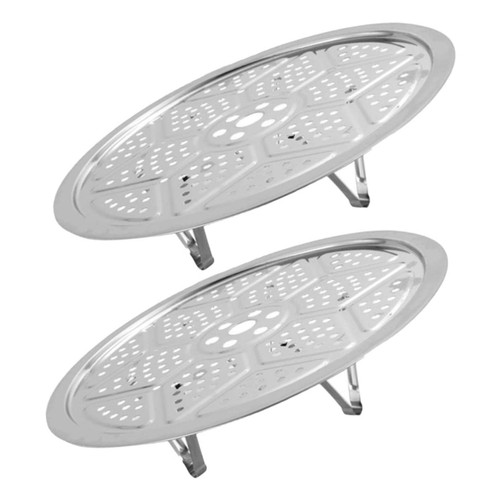 SWOOMEY 2Pcs stainless steel steamer stainless steel steam rack round steaming stand pressure cooker rack stock pot steaming tray steamer rack stand round cooling rack wire rack egg
